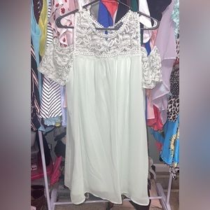 Lily Rose Cold Shoulder Sheer & Lace Dress XL